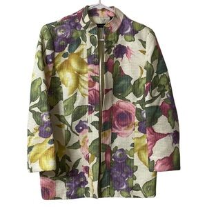 Studio by Liz Claiborne Open Floral Blazer Size M Petite